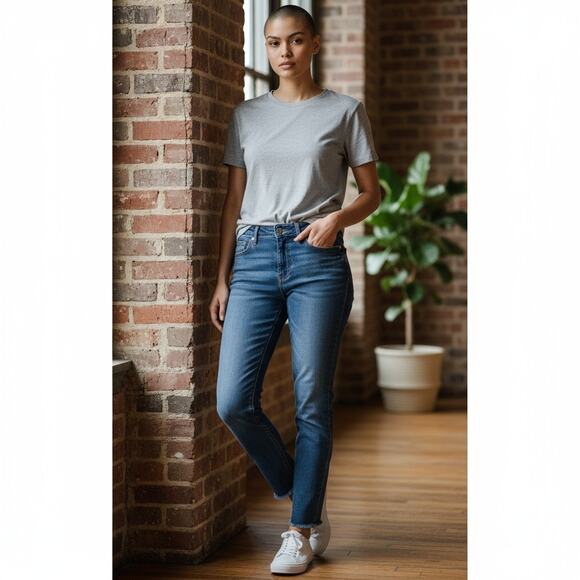 Seven7 Y2K Ankle Freyed Jeans Women Sz 4 - Picture 1 of 5